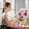 Framed Paint by Numbers for Adults with Easel, 8x12 Inch DIY Flower Acrylic Painting Kit, Small Floral Arts and Crafts for Beginners, Pre-Stretched Canvas Wall Decor & Tabletop Art Set